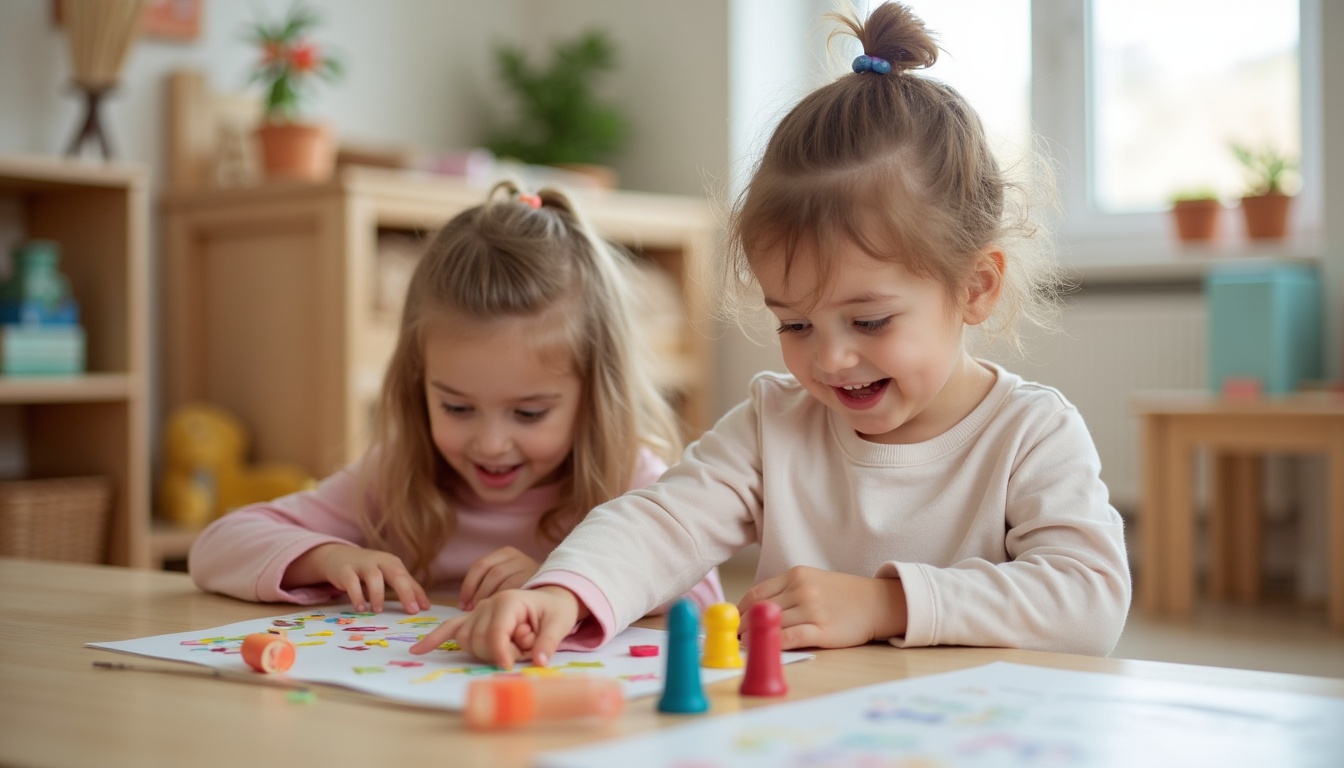 Copii fericiți explorând materiale Montessori într-o grădiniță din Ploiești